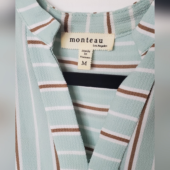 Monteau Striped Dress with Waist Tie - Picture 3 of 4